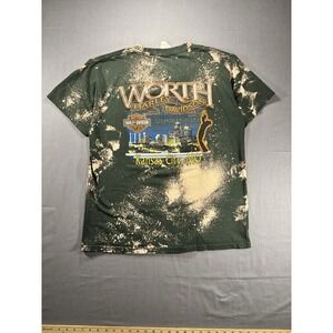 Harley Davidson T-Shirt Men's Large Bleach Splatter Kansas City, MO Skyline 2011